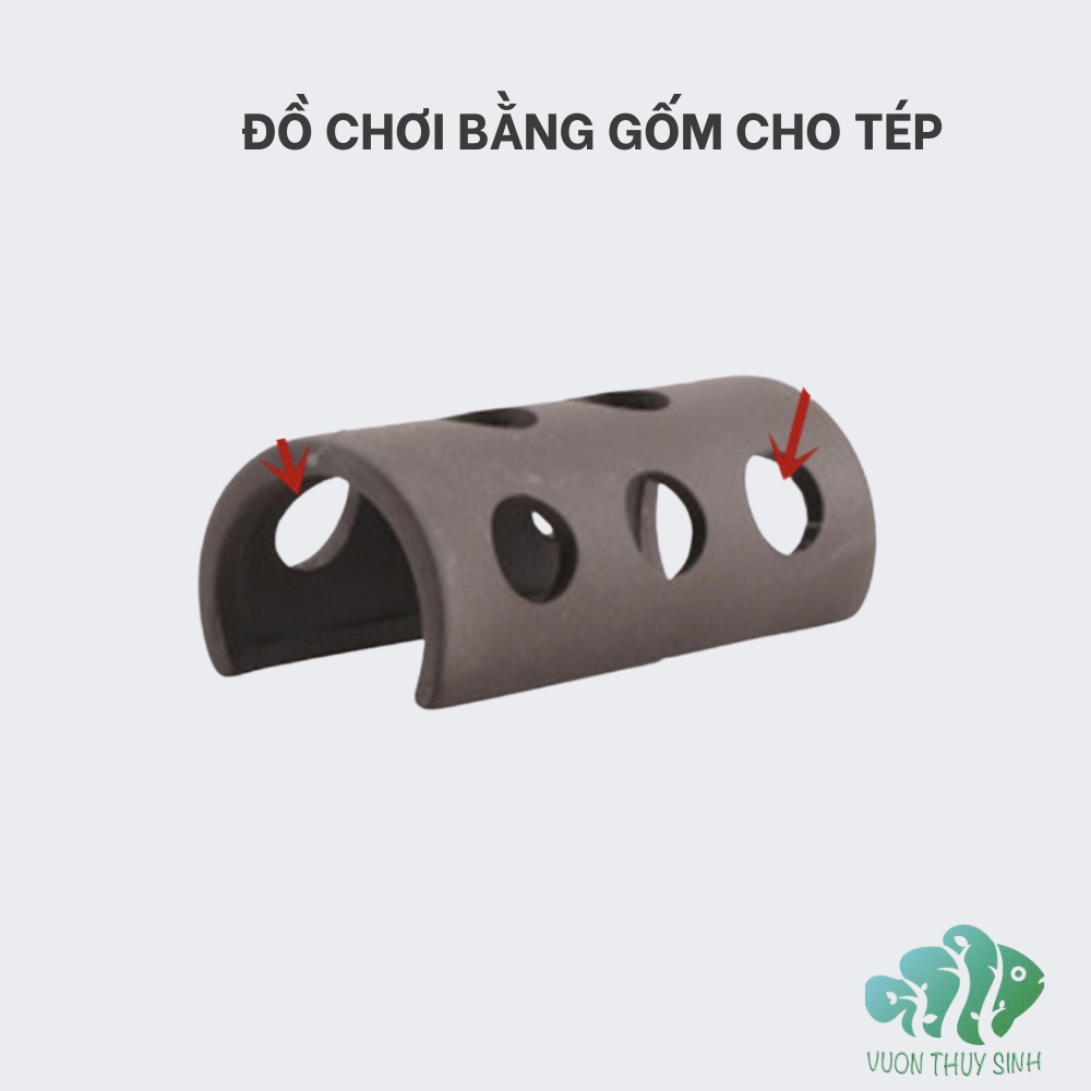 Đồ chơi cá tép hình bán trụ đục lỗ