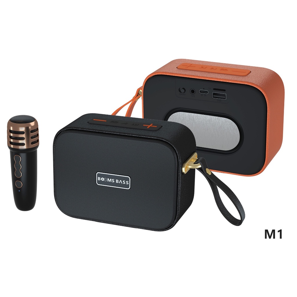 Loa Bluetooth Mini Karaoke, Loa Bluetooth Mini Karaoke Kèm Mic Boombass