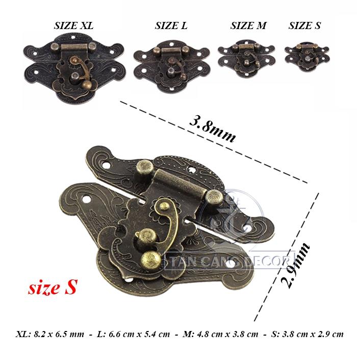 Khóa hộp gài chốt size s 05 cổ điển – kt: 3.8cm