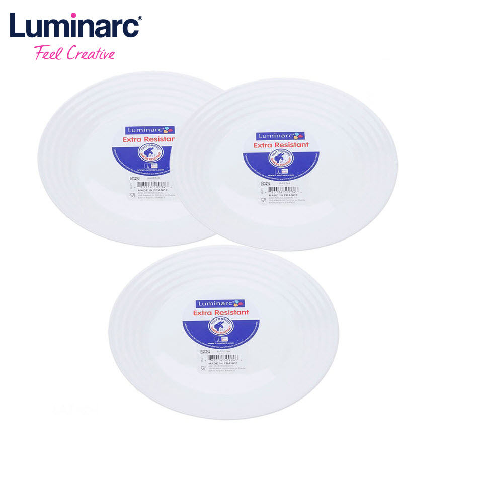 Lm bộ 3 đĩa thủy tinh pháp luminarc harena 25cm l1839