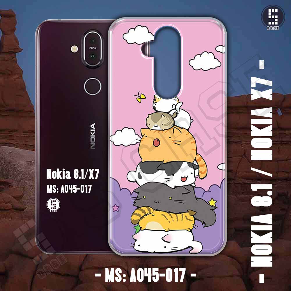 Ốp cho nokia 8.1 / nokia x7 hình cute cat a045-017