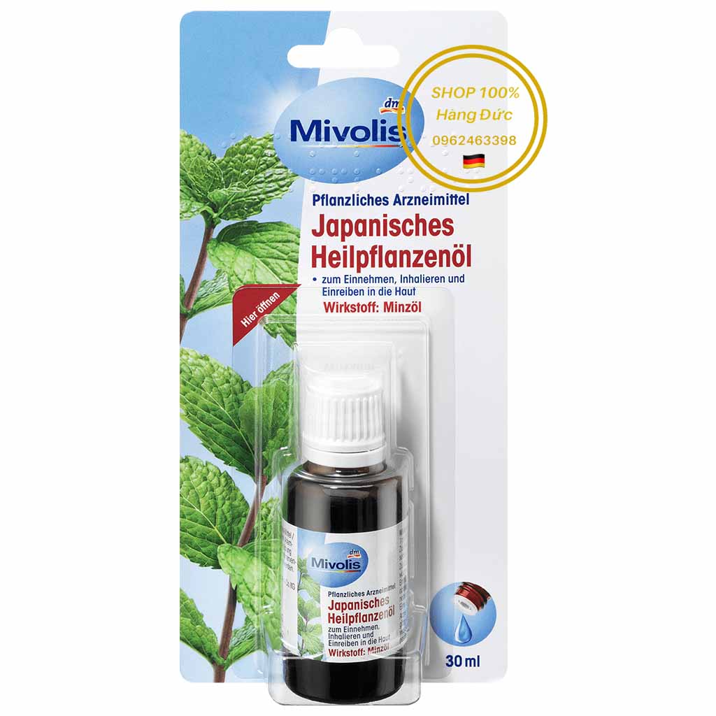 Date 09/2024 - Tinh Dầu Bạc Hà Nhật Mivolis Japanisches Heilpflanzenol 30ml - Hàng Đức 100%