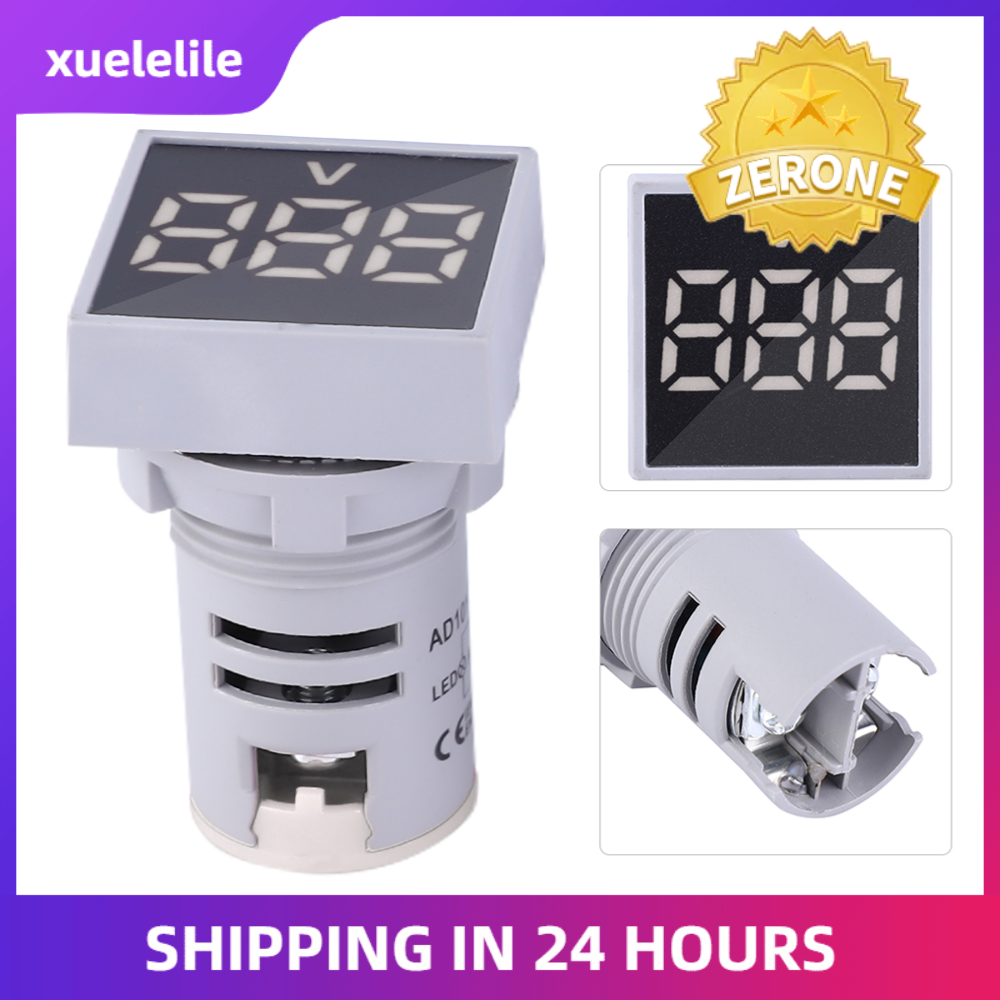 AC20-500V LED Indicator Light Mini Digital LED Display Voltmeter Square Signal Lamp