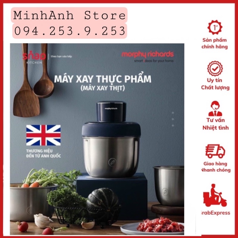 Máy Xay Thịt Đa Năng Morphy Richards 3 cối Inox cao cấp