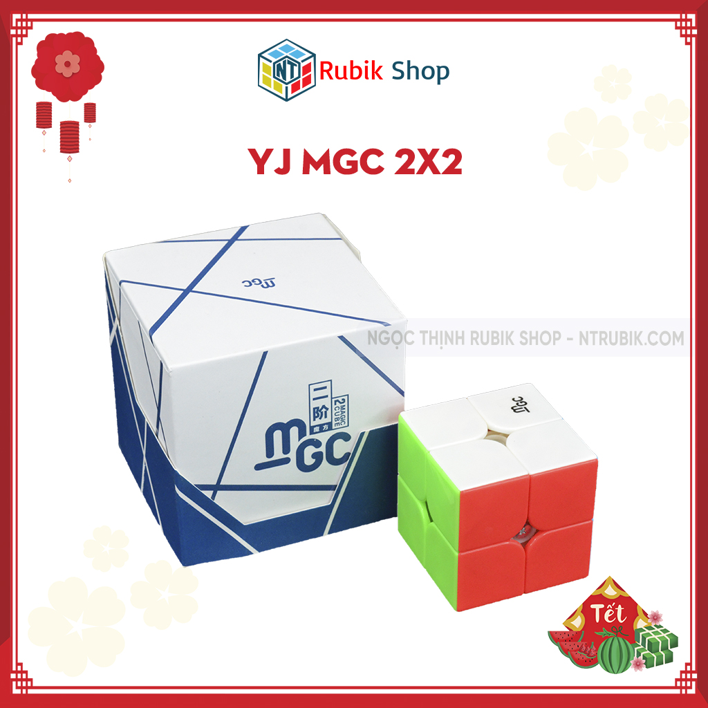 Rubik 2x2x2 YongJun YJ MGC 2x2 Stickerless/ Black Màu đen