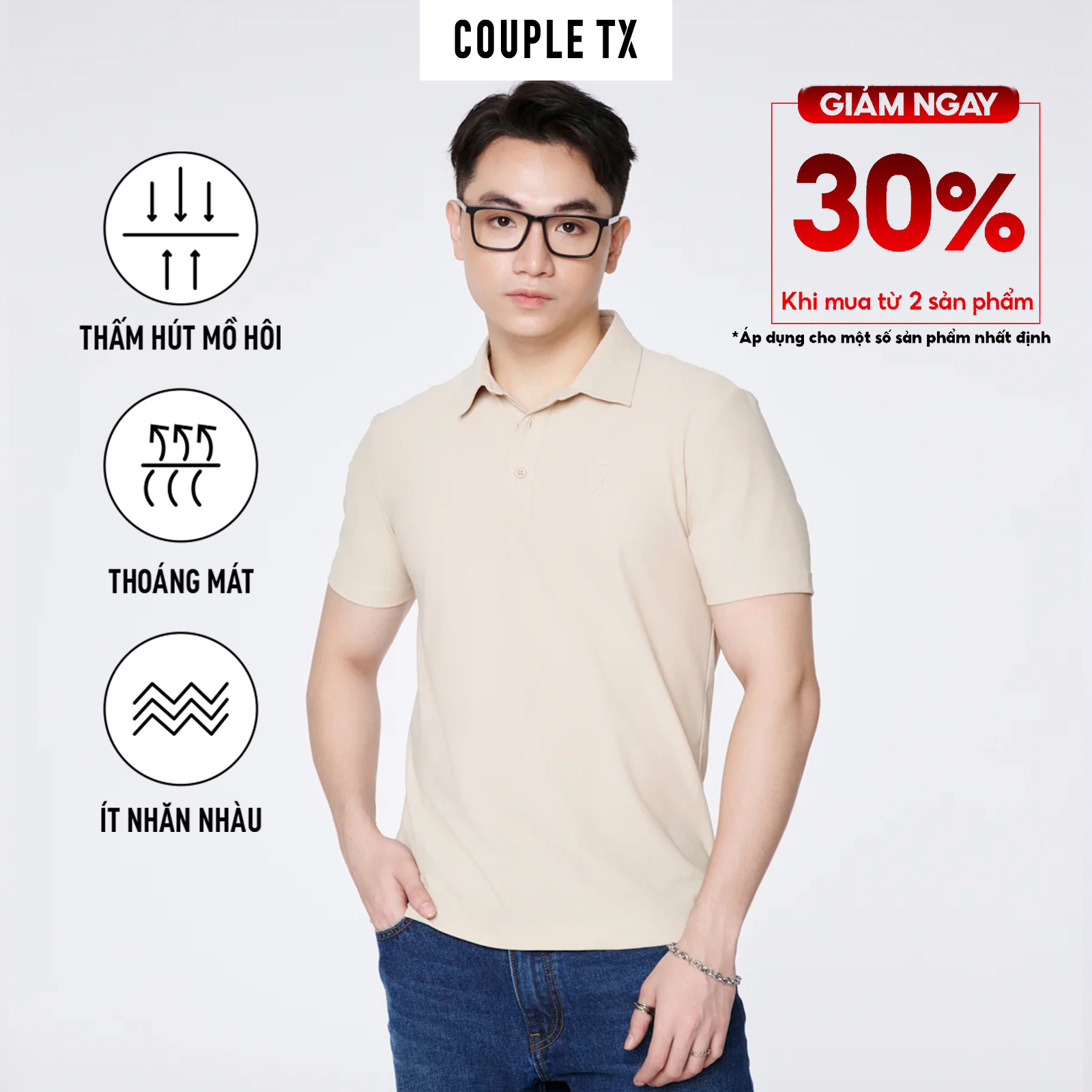 Áo polo nam couple tx - regular body mpo 1350
