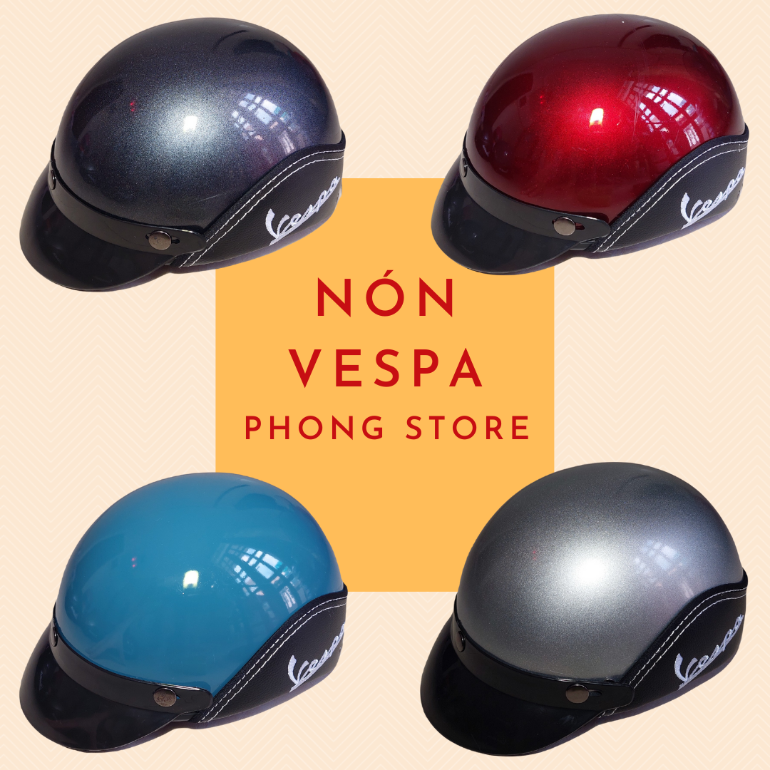 [HCM] Nón bảo hiểm Mũ bảo hiểm Nửa đầu Vespa có viền da