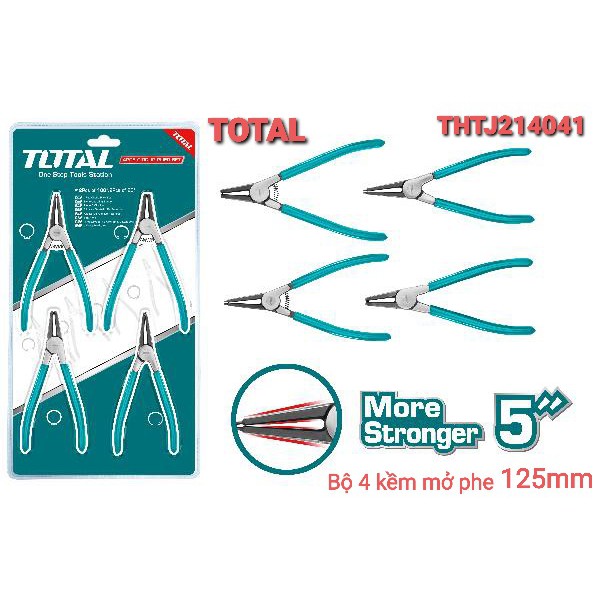 Bộ 4 kềm mở phe 125mm total thtj214041