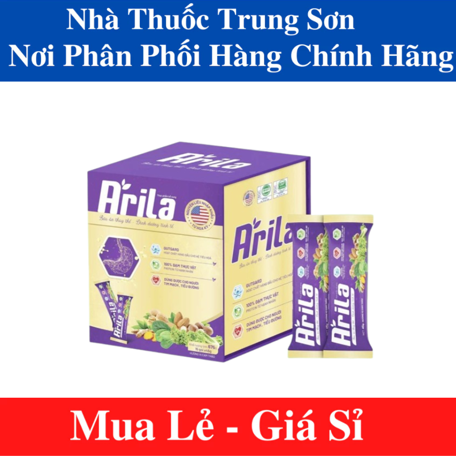 Arila 675G - Bữa Ăn Dinh Dưỡng Từ 100% Đạm Thực Vật, Hỗ Trợ Điều Trị HP Và Viêm Loét Dạ Dày Tá Tràng