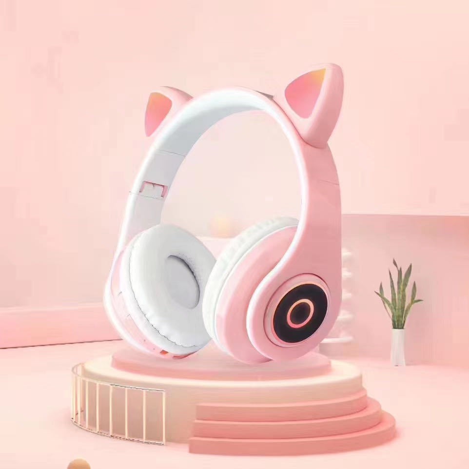 Tai nghe wireless hxz-b39 - led cat ear headphone wireless to89 - led cat ear