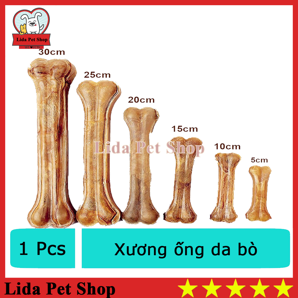 HN - Xương ống da bò cho chó gặm 15cm - phù hợp với chó trên 7kg - Lida Pet Shop