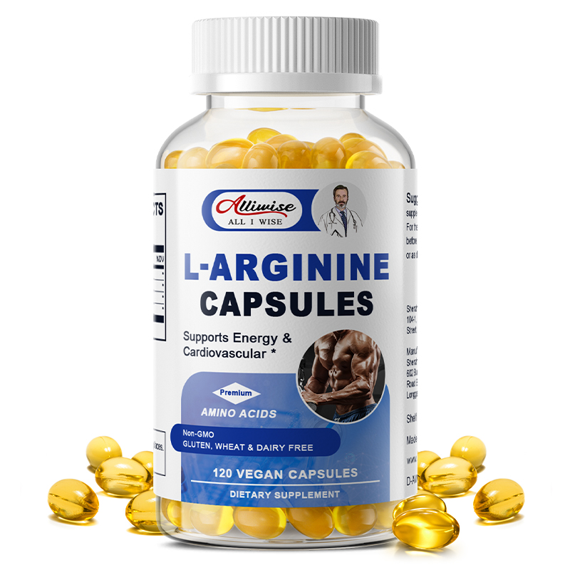 Alliwise Viên nang L-Arginine hỗ trợ năng lượng, sức bền và sức mạnh, Giúp tăng cường trao đổi chất và hỗ trợ cơ bắp