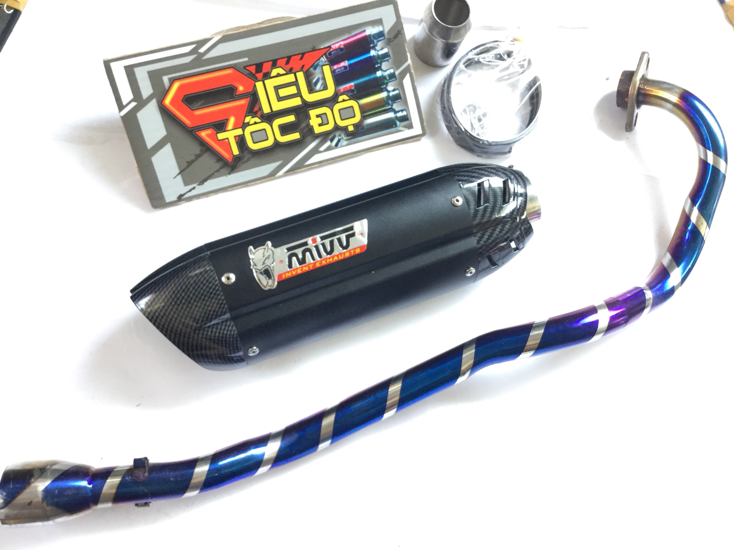 Combo pô mivv bao gồm cả cổ pô titan độ cho xe exciter 150