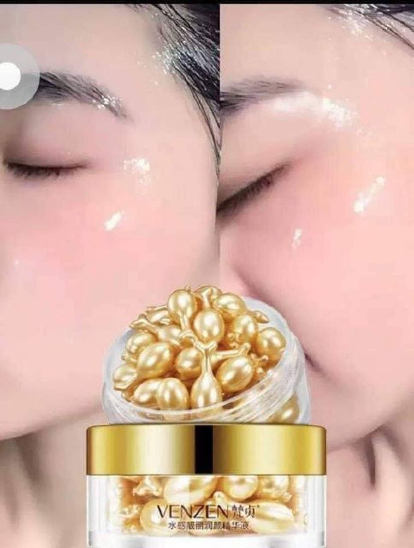 Serum viên bôi dưỡng da căng bóng VENZEN Siêu Phẩm dưỡng da Dùng LÀ Mê Tinh chất dạng viên cung cấp collagen dưỡng ẩm thu nhỏ lỗ chân lông nuôi dưỡng và phục hồi làn da đẹp