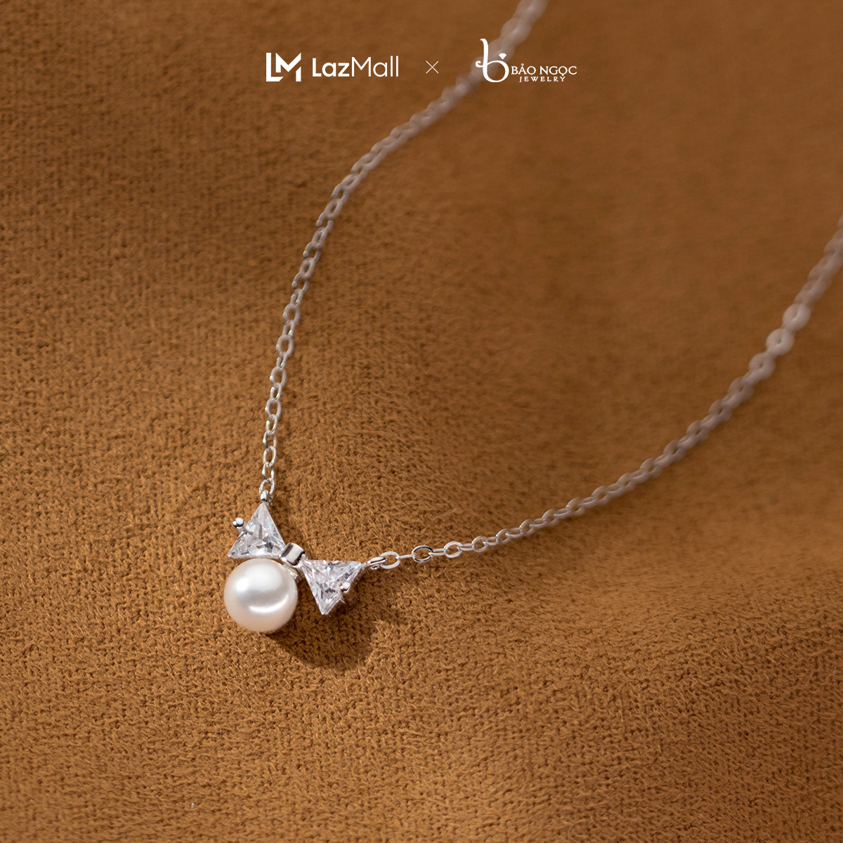  Dây Chuyền Bạc Nữ S925 Vòng Cổ Bạc Nữ Ngọc Trai Thật Hình Nơ Điệu Đà - DB2901 - Bảo Ngọc Jewelry 