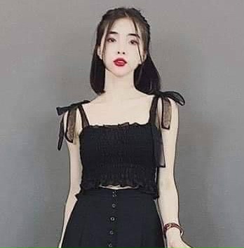 [HCM]Áo 2 dây nhún cột nơ - UT52