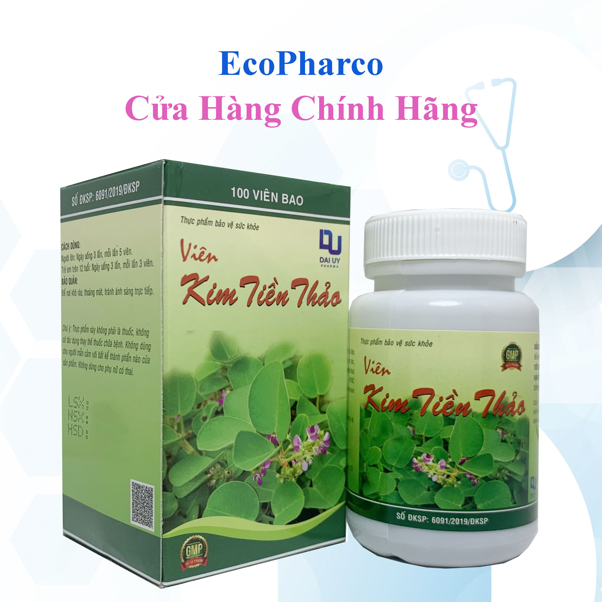 Viên KIM TIỀN THẢO - Giúp lợi tiểu, hỗ trợ giảm nguy cơ hình thành sỏi mật và sỏi đường tiết niệu  - lọ 100 viên