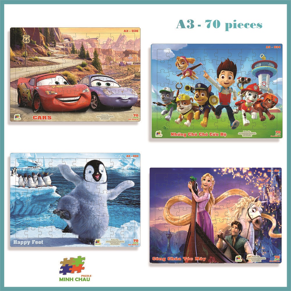 [HCM] Puzzle mit 70 Teilen im A3-Format – intellektuelles Spielzeug für Kinder ab 3 Jahren – heiße Cartoon-Sammlung