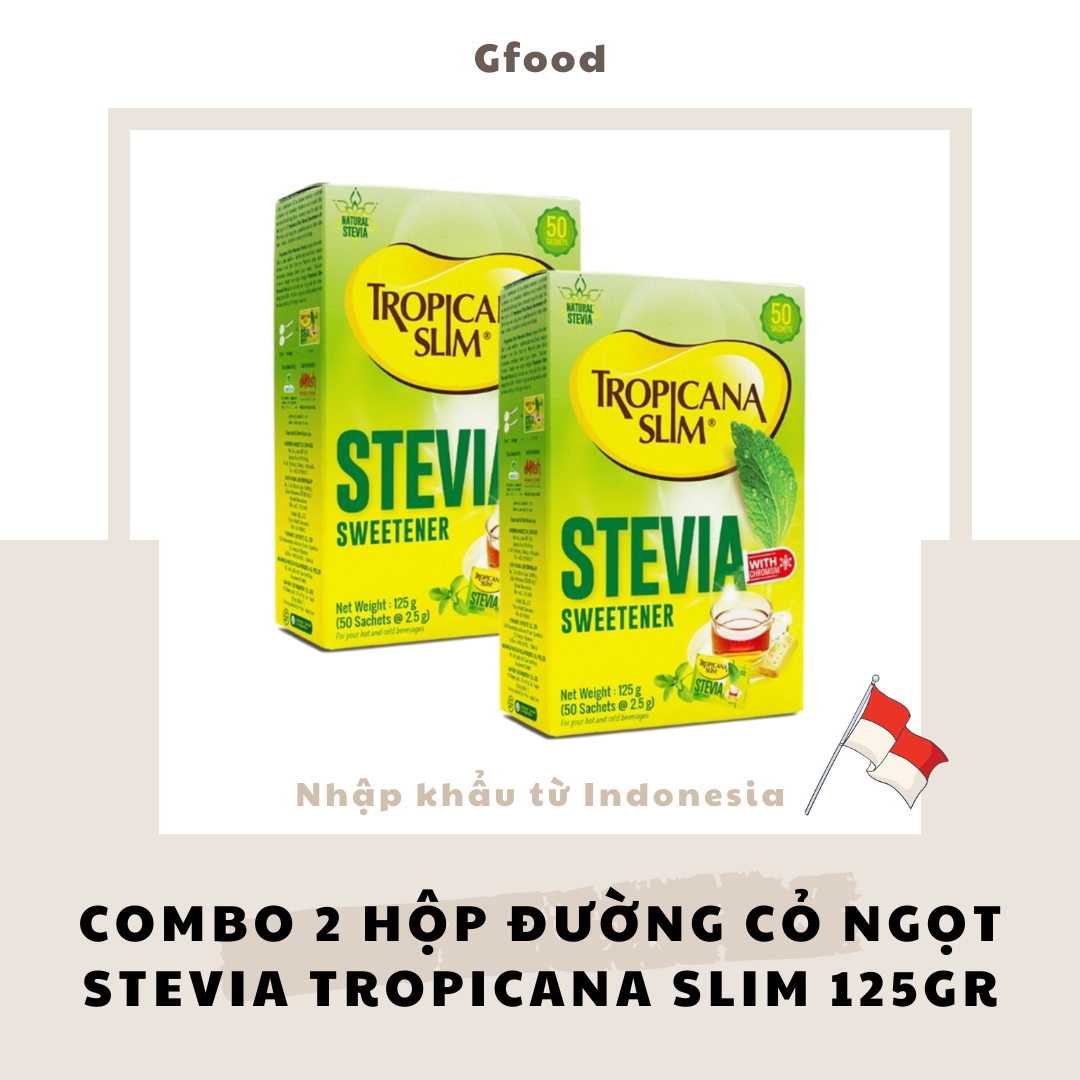 [COMBO 2 HỘP] Tropicana Slim Đường Cỏ Ngọt Stevia 125gr