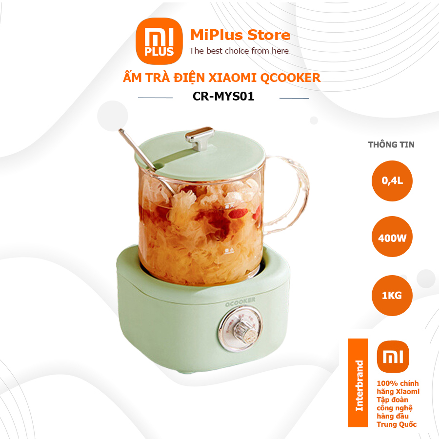 Ấm siêu tốc ấm trà điện Xiaomi Qcooker pha trà, cafe, pha sữa, nấu yến, khử clo nước máy, phong cách Retro