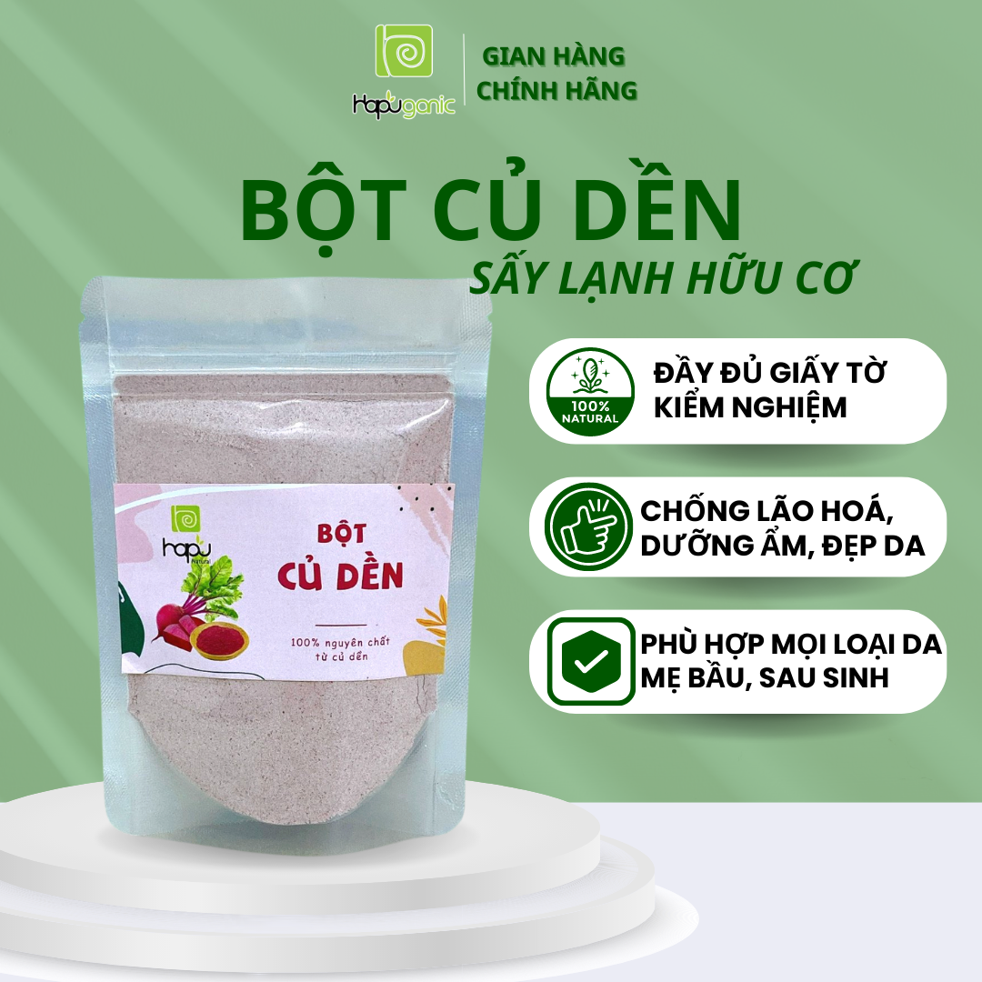 [HCM]Bột Củ Dền Nguyên Chất HaPu Organic Bột Thiên Nhiên Đắp Mặt Giảm Mụn Làm Dịu Da Dưỡng Da Sáng Da