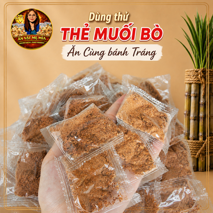 Thẻ Muối Bò Dầu Tỏi Mẹ Mía Ăn Kèm Bánh Tráng Trộn Bánh Tráng Phơi Sương Gia Vị Tây Ninh