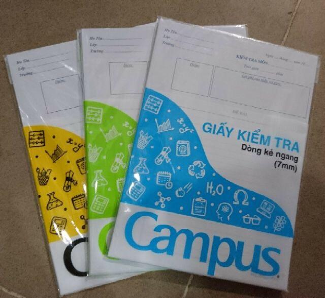 [GIÁ SỈ 15k/Tập] 10 tập giấy kiểm tra cấp 2 Campus ( 25 tờ đôi )