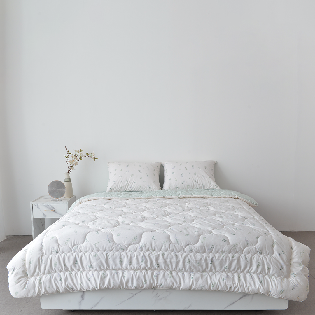 Chăn Chần Bông Sylvia Green Vải Ultra Microfiber Chống Bụi
