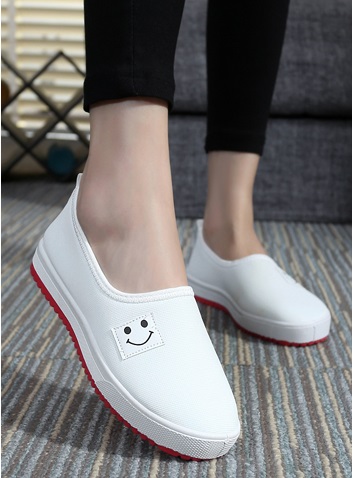 Giày lười nữ giày slip on nữ họa tiết mặt cười dễ thương