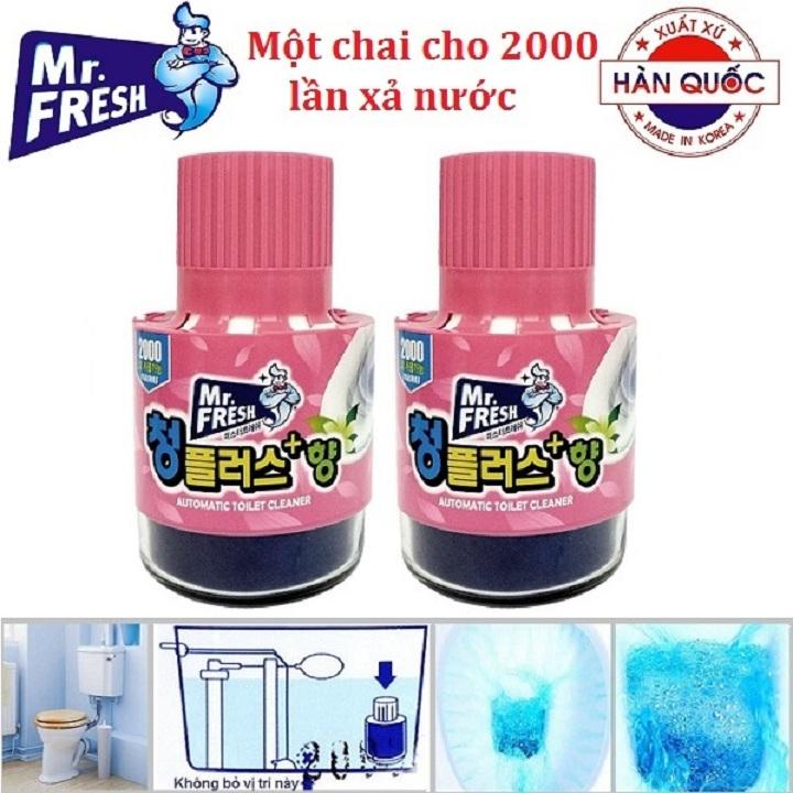 Bộ 2 chai thả bồn cầu diệt khuẩn toilet hương hoa ly mr. fresh 180g bhkn71