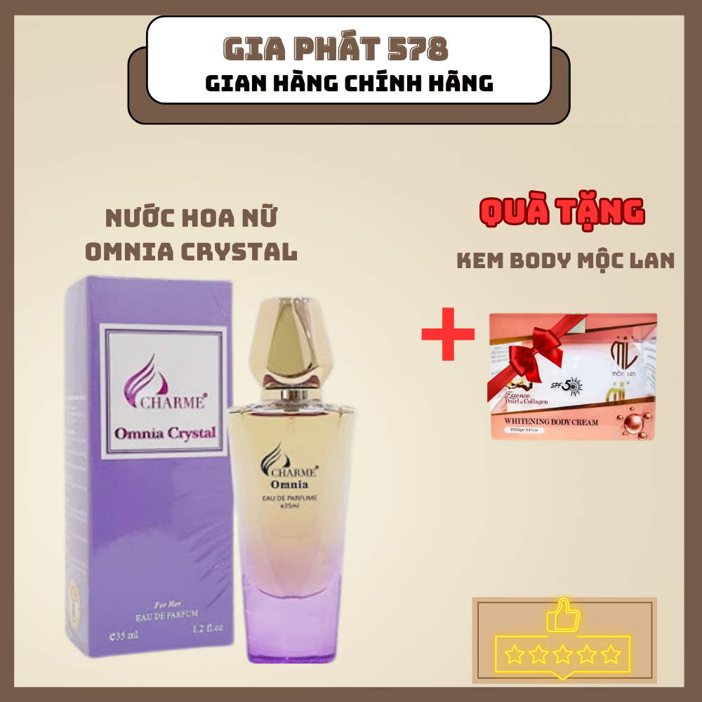 Nước Hoa Nữ Tính Omina Crystal 75ml và 35ml - Hương nữ tính, nhẹ nhàng + Tặng kem body