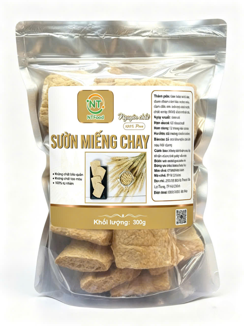 Sườn Miếng Chay (Sườn Non Chay) Túi 300g NTFood - Nhất Tín Food
