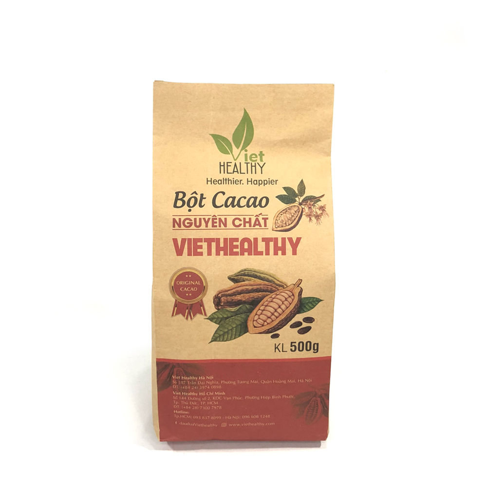 Bột Cacao nguyên chất 500g Viet Healthy