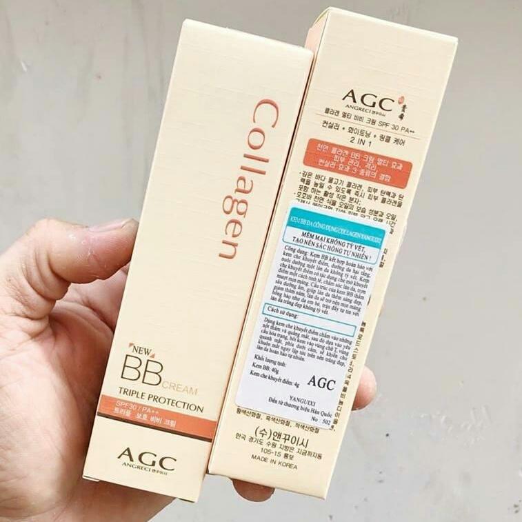 BB Cream AGC Collagen + Kem che khuyết điểm làm trắng và dưỡng ẩm 40 + 4g