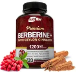 Bunkell Berberine HCl cao cấp 1200 mg, 120 viên nang - Cộng với quế Ceylon nguyên chất, viên uống bổ sung rễ Berberine HCl - Hệ miễn dịch - Sản xuất HCl tối ưu 8%