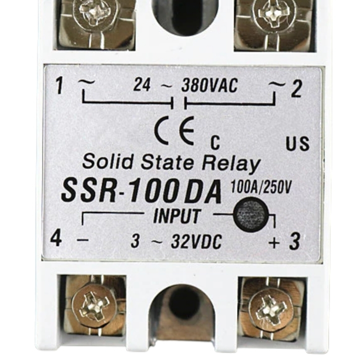 Rơ le bán dẫn ssr-100da chuyển điện áp từ 3-32vdc thành 24-380vac với dòng điện 100a