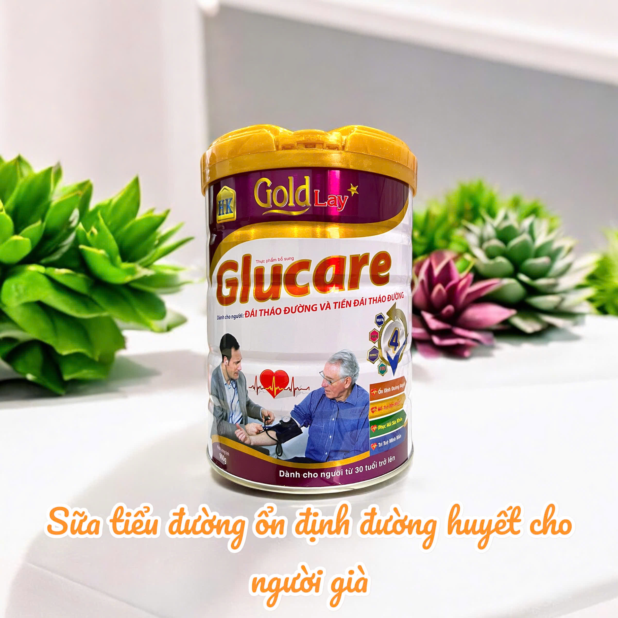 Sữa cho người tiểu đường - Goldlay Glucare 900g - Sữa dinh dưỡng cho người đái tháo đường - Tiểu đường