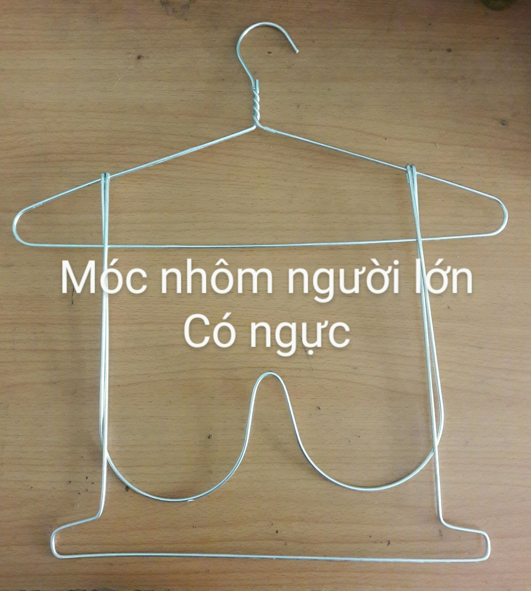 Combo 10 móc nhôm treo quần áo người lớn có ngực