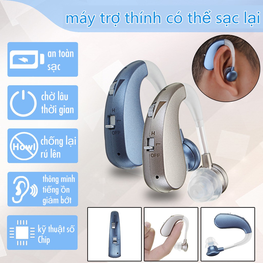 Máy trợ thính không dây. tai nghe trợ thính không dây - lọc tiếng ồn, chịu va đập, vhp-1204