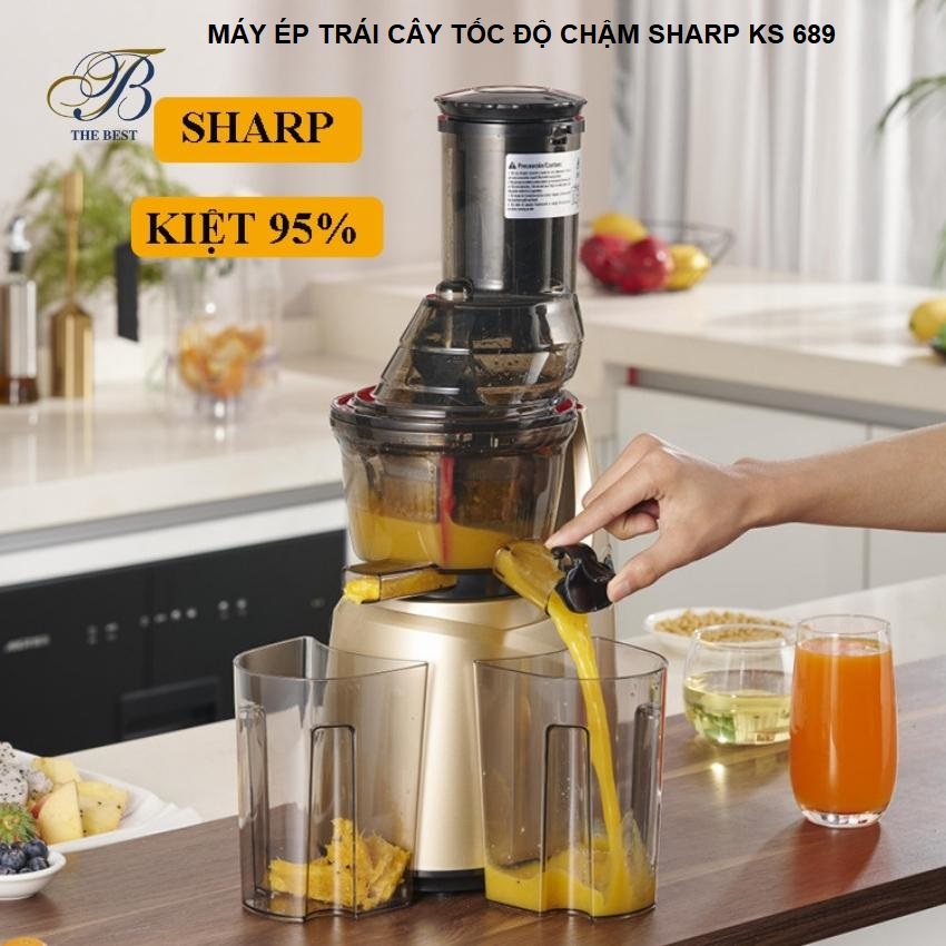 Máy ép trái cây chậm sharp tháiland ks 689 siêu bền, siêu kiệt bã. máy ép hoa quả, máy ép trái cây tốc độ chậm. bảo hành 12 tháng