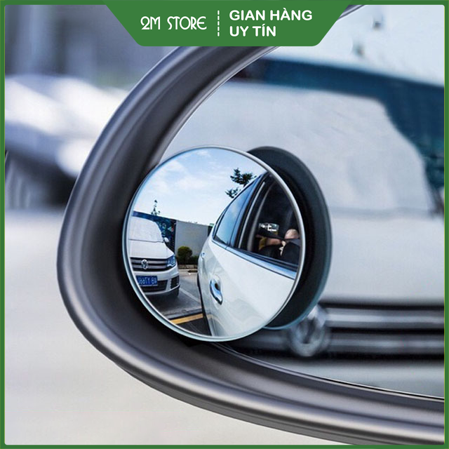 Bộ 2 Gương Cầu Lồi Xóa Điểm Mù Gắn Gương Chiếu Hậu Ô Tô, Xe Máy Xoay 360 Độ