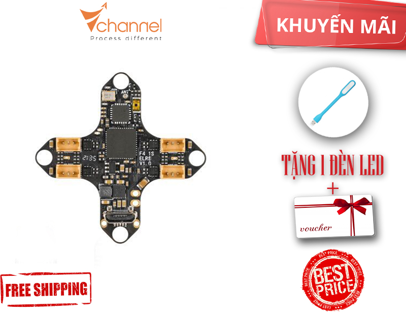 Mạch f4 1s 5a aio brushless flight controller cho drone meteor65/75