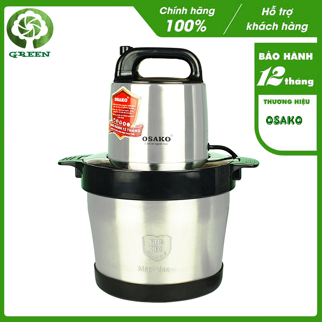 Máy xay thịt công suất lớn 1000w, cối inox 6l osako ost-1020, bảo hành 12 tháng