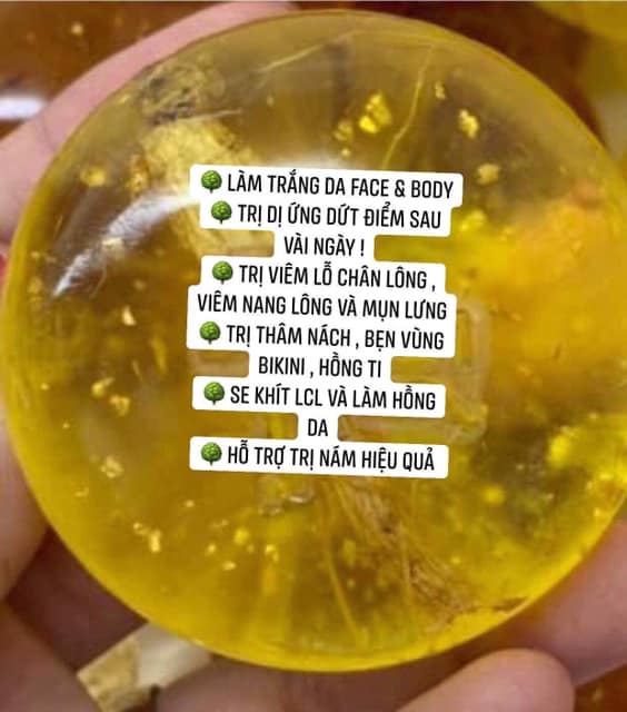Soap sâm vàng 24k - trị thâm - mụn lưng - làm trắng - viêm lỗ chân lông