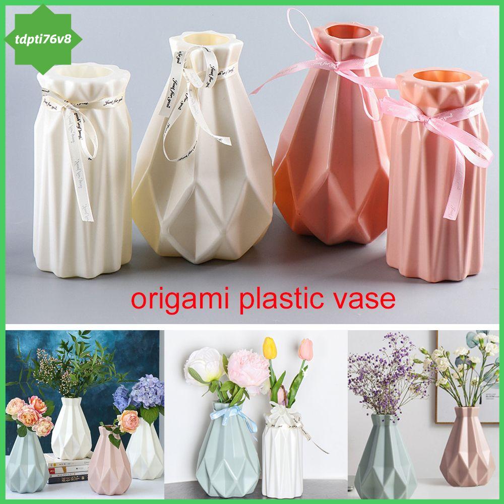 tdpti76v8 1 CÁI Bình nhựa Màu trắng Giả gốm Chậu hoa Giỏ hoa Trang trí Bình Trang trí Nội thất Trang trí Bắc Âu