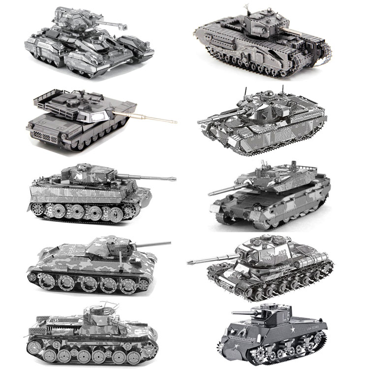 Mô hình 3D bằng thép tự ráp xe tank các loại