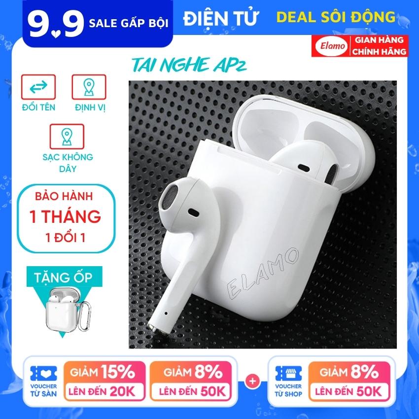 Tai nghe bluetooth Ap2 tai nghe không dây định vị đổi tên. Tai nghe nhét tai không dây & phụ kiện check serial pin trâu full chức năng hổ trợ sạc không dây Elamo