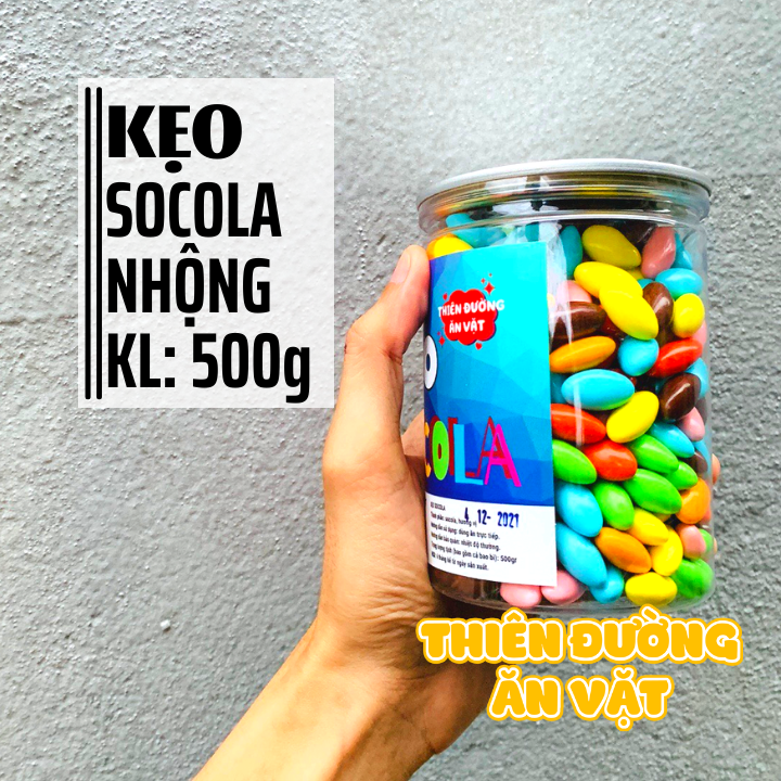 Kẹo socola nhộng THIÊN ĐƯỜNG ĂN VẶT 500g đồ ăn vặt tuổi thơ nhân sô cô la nhiều màu sắc