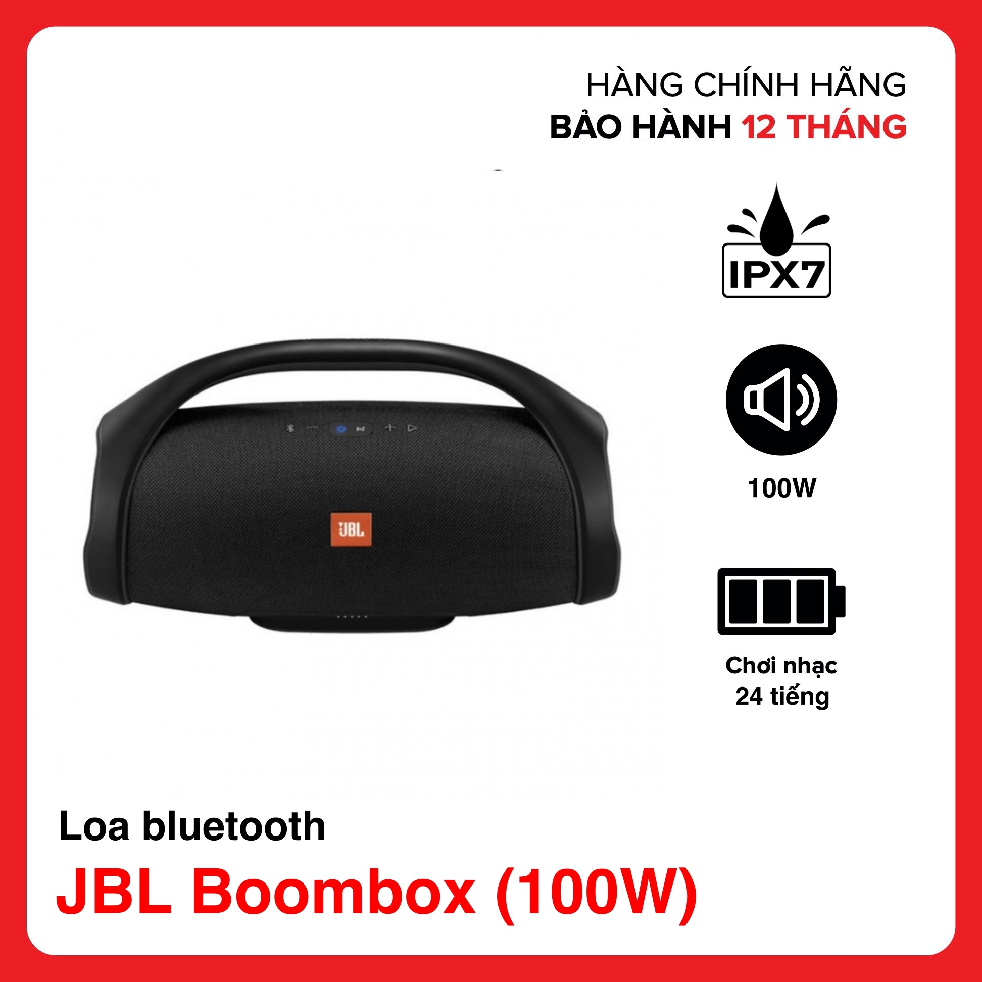 [HCM][FullBox 100%] Loa Bluetooth JBL Boombox - Nghe Nhạc Âm Thanh Siêu Bass Cực Mạnh - Loa Máy Tính Treble Rời - Chống Nước IPX7 - Thời Gian Sử Dụng 24h - Loa Karaoke Công Suất Cực Lớn 100W - Tương Thích Điện Thoại Máy Tính LapTop