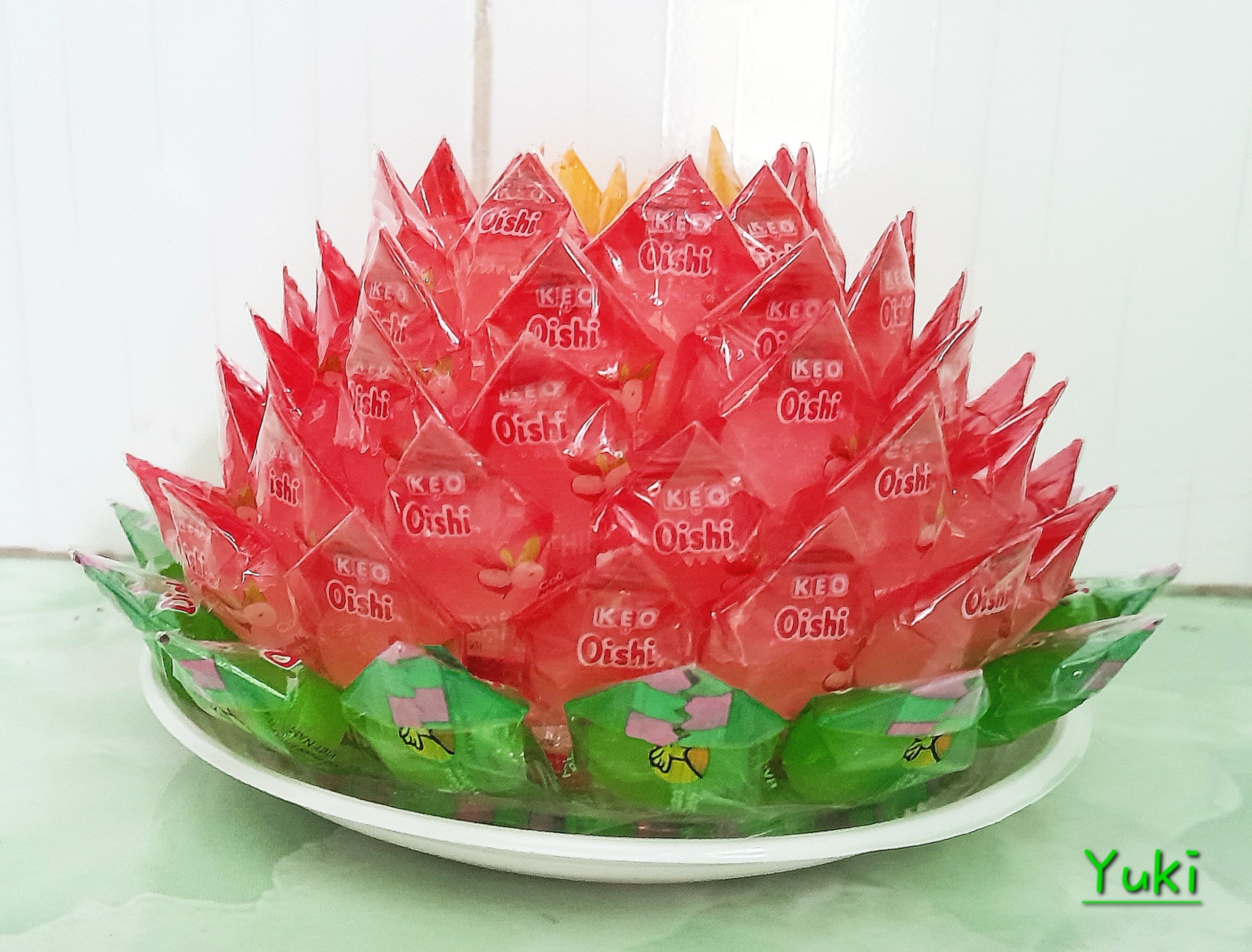 YUKI 🪷 Hoa sen tài lộc bằng kẹo Oshi làm quà tặng, trưng Lễ Tết - 1 bông Size lớn Chưng Tết